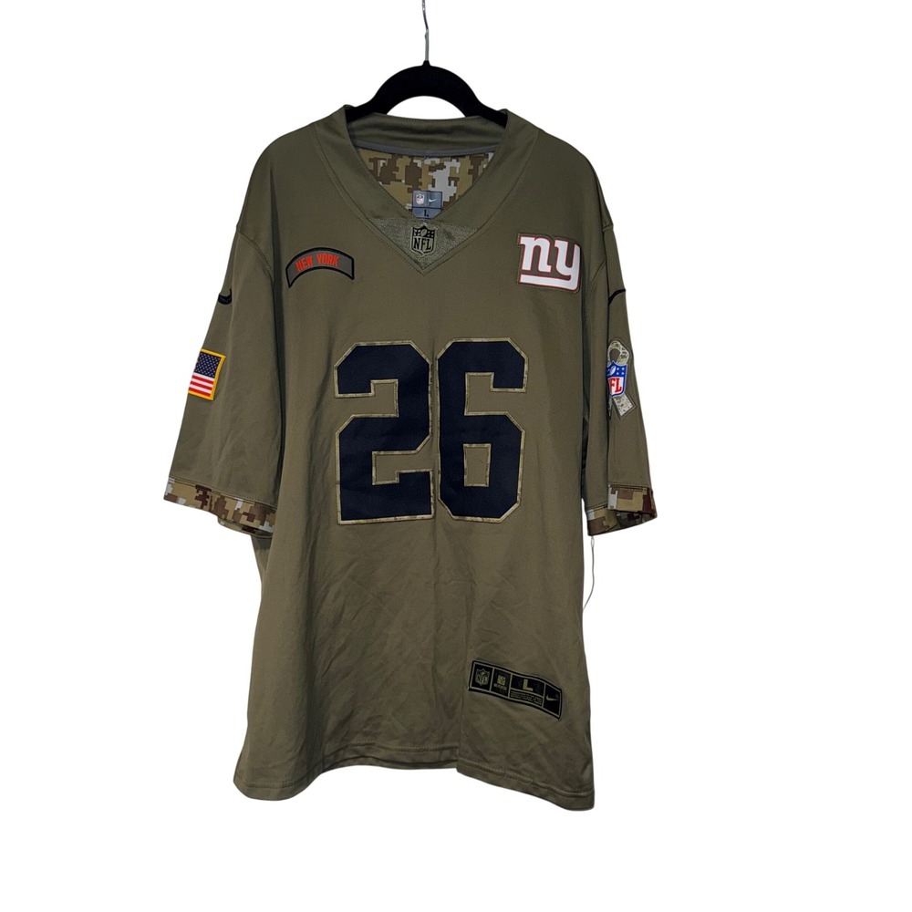 Nike New York Giants Barkley Jersey Mens L Olive Green Polyester